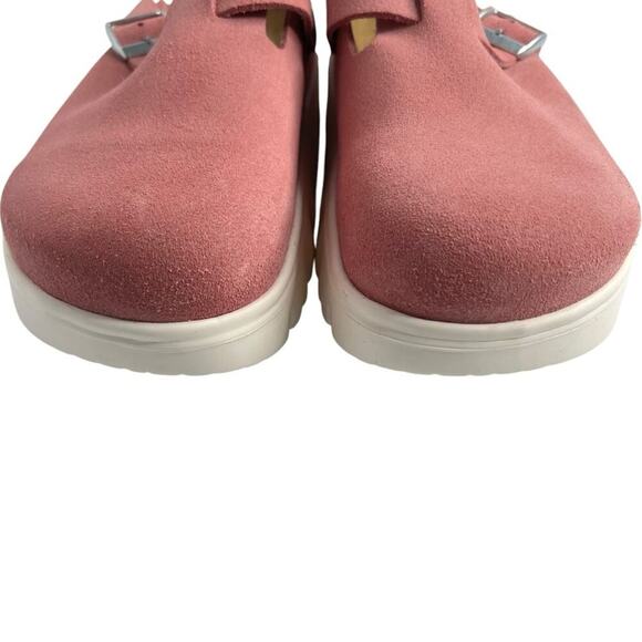 Birkenstock Papillio Boston Chunky Clog Suede Leather Candy Pink Size EU 38 NEW - Picture 11 of 16